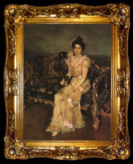framed  Valentin Serov S.M. Botkina, 1899, ta009-2